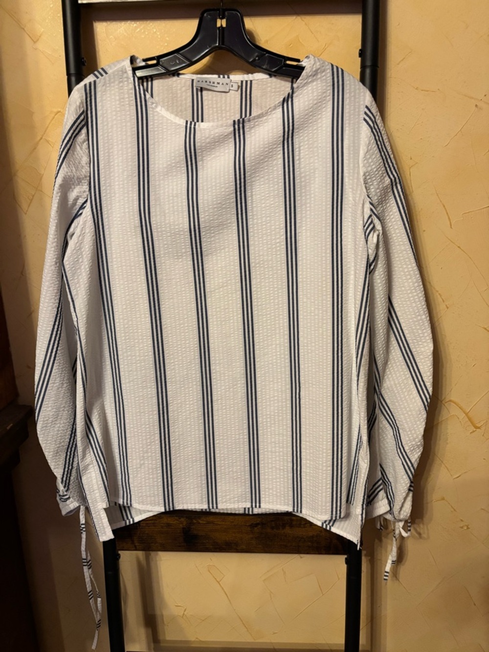 Harshmans Size S Striped Long-Sleeve Blouse